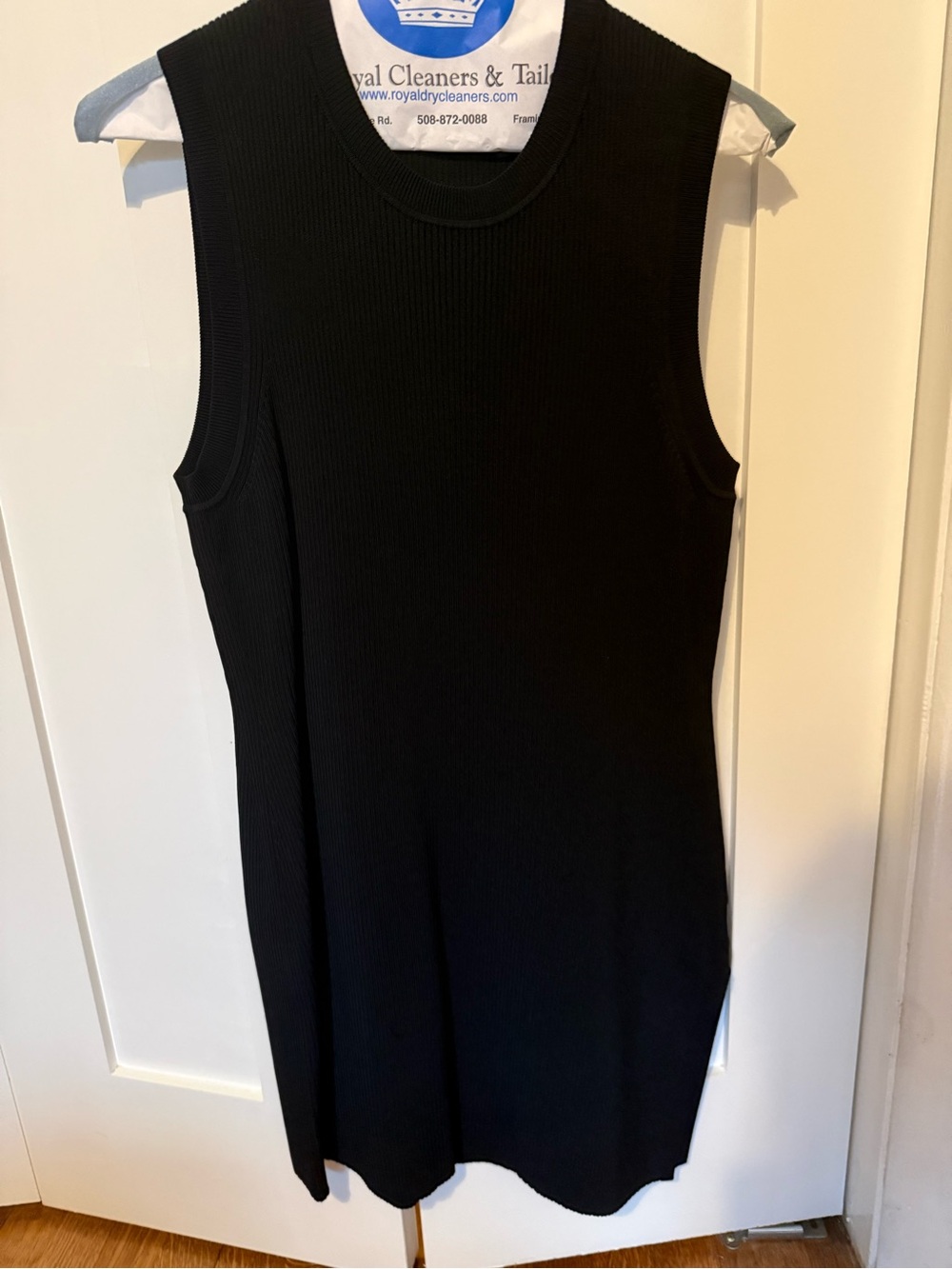 Theory Black Ribbed Mini Dress